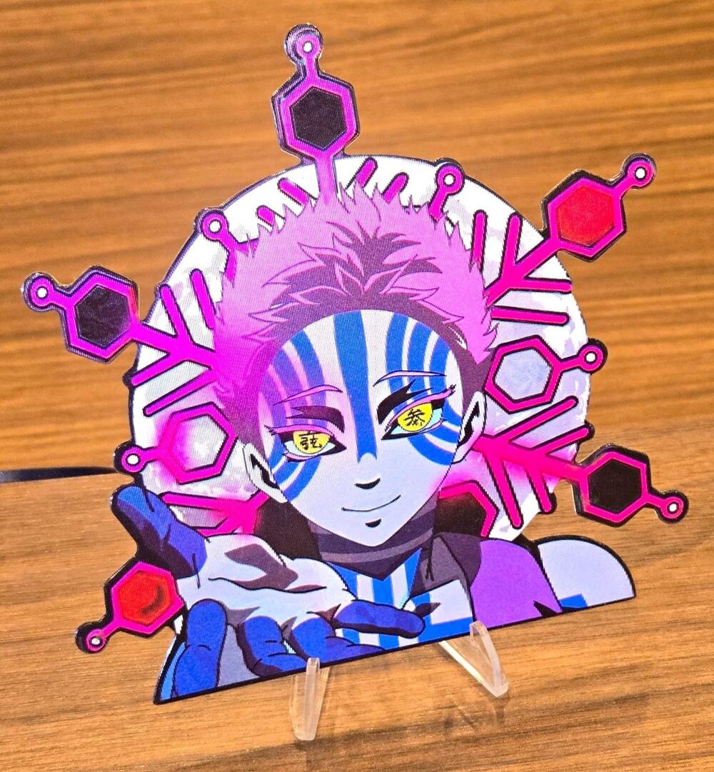 Akaza Demon Slayer 3D Lenticular Motion Car Laptop Decal Sticker
